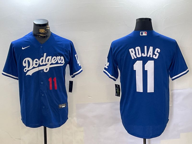 Men Los Angeles Dodgers #11 Rojas Blue Game 2024 Nike MLB Jersey style 2